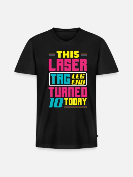 Laser Tag Birthday Party – Laser Tag 10 - Men's Premium Organic T-shirt with V-neck - black