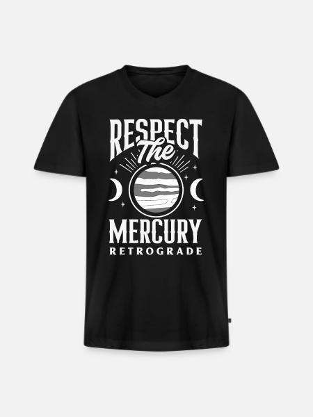 Retrograde planets Mercury retrograde - Men's Premium Organic T-shirt with V-neck - black