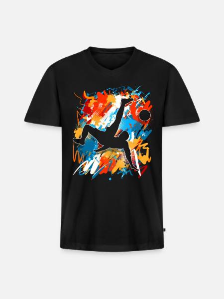 Soccer Soccer Players - Men's Premium Organic T-shirt with V-neck - black