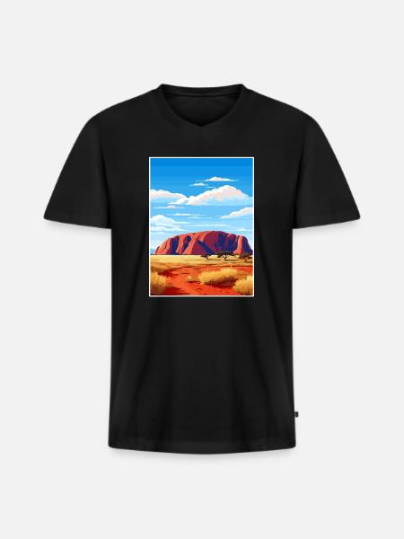 Uluru Kata Tjuta National Park Australia Souvenir - Men's Premium Organic T-shirt with V-neck - black