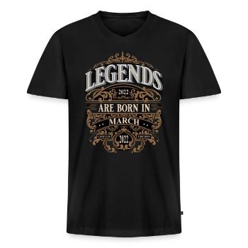 2022 März Geboren Geburtstag Geburtsjahr - Männer Premium Bio T-Shirt mit V-Ausschnitt - Schwarz - Vorne - Nico (187cm)