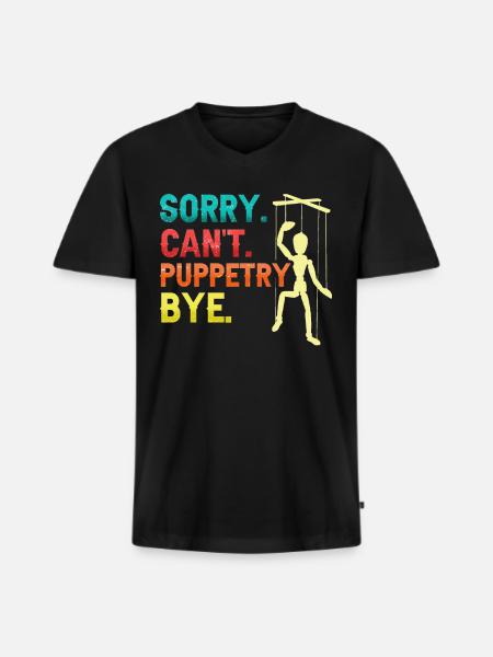 Puppeteer, puppeteer - Men's Premium Organic T-shirt with V-neck - black