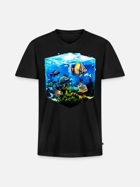 Angelfish - Men's Premium Organic T-shirt with V-neck - black