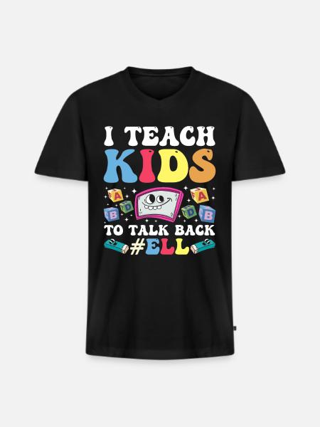 Englischlehrer Englischlerner ELL-Lehrer - Männer Premium Bio T-Shirt mit V-Ausschnitt - Schwarz