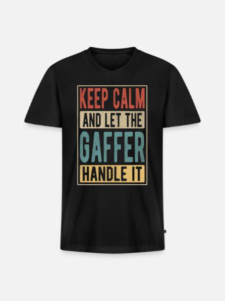 Gaffer Retro Gift - Men's Premium Organic T-shirt with V-neck - black