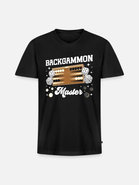 Board Game Funny Backgammon - Men's Premium Organic T-shirt with V-neck - black