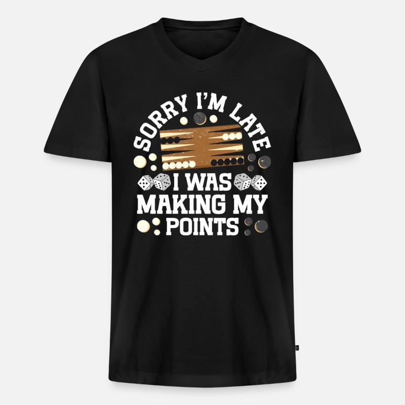 Board Game Funny Backgammon - Men's Premium Organic T-shirt with V-neck - black