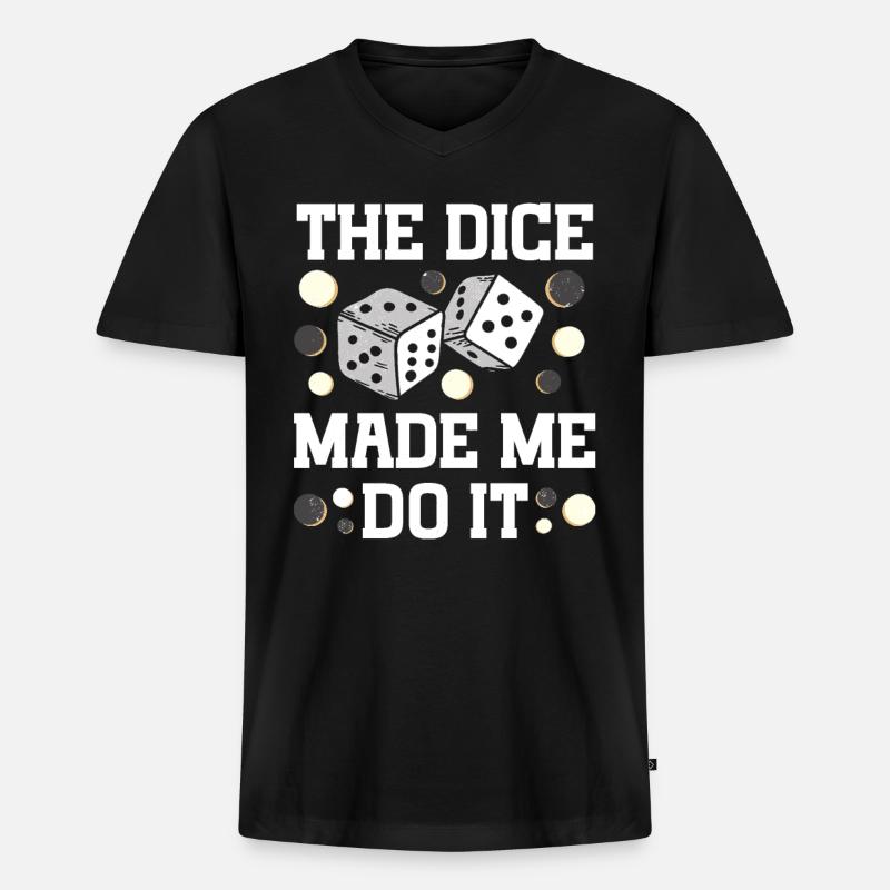 Board Game Funny Backgammon - Men's Premium Organic T-shirt with V-neck - black