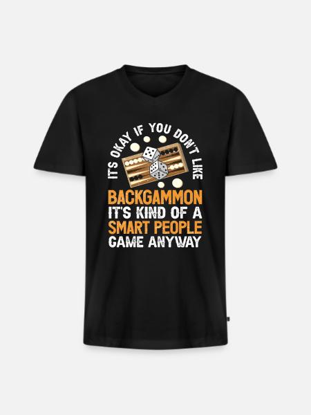 Board Game Funny Backgammon - Men's Premium Organic T-shirt with V-neck - black
