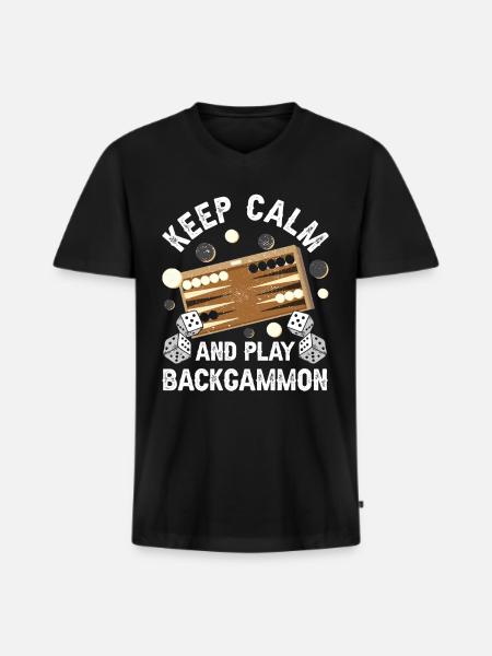 Board Game Funny Backgammon - Men's Premium Organic T-shirt with V-neck - black