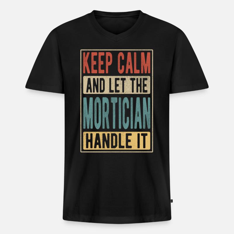 Leichenbestatter Retro Geschenk - Männer Premium Bio T-Shirt mit V-Ausschnitt - Schwarz