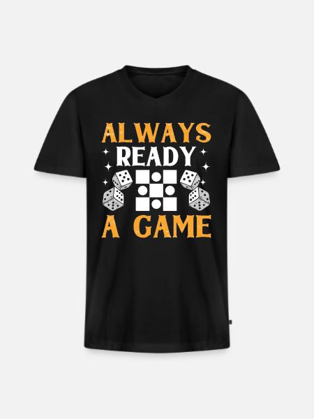 Board Game Funny Backgammon - Men's Premium Organic T-shirt with V-neck - black