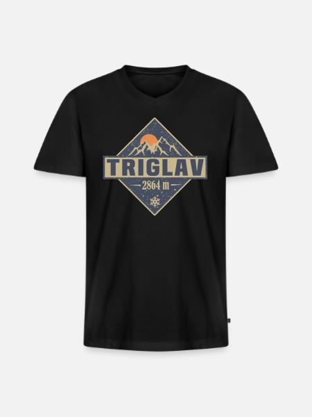 Triglav - Men's Premium Organic T-shirt with V-neck - black