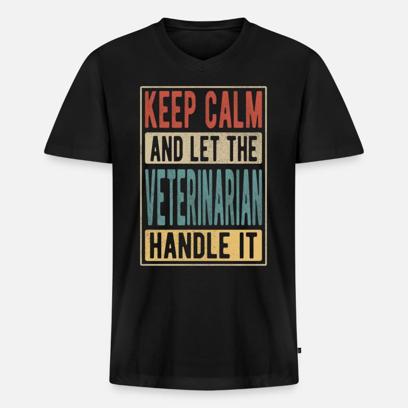 Tierarzt Retro Geschenk - Männer Premium Bio T-Shirt mit V-Ausschnitt - Schwarz