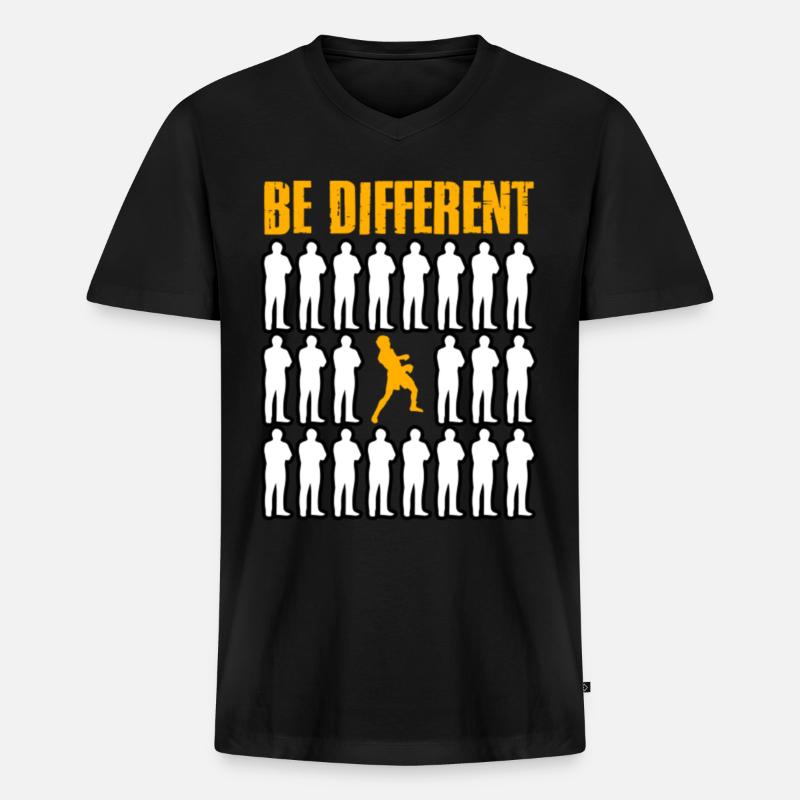 Sei anders Boxen - Männer Premium Bio T-Shirt mit V-Ausschnitt - Schwarz