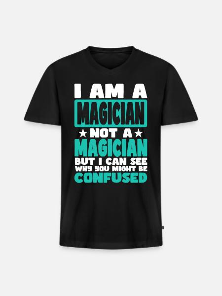 Magician - Men's Premium Organic T-shirt with V-neck - black