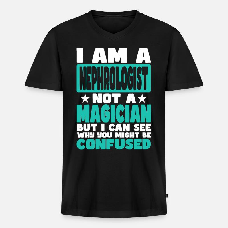 Nephrologe - Männer Premium Bio T-Shirt mit V-Ausschnitt - Schwarz