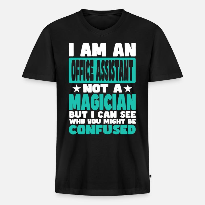 Büroassistent - Männer Premium Bio T-Shirt mit V-Ausschnitt - Schwarz