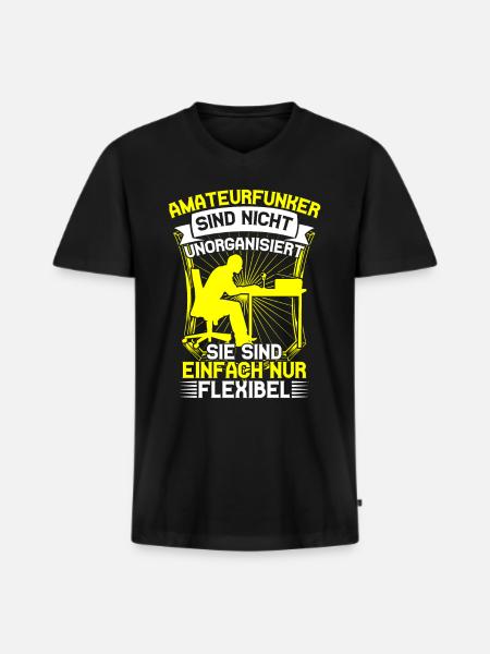 Amateur radio operators are flexible radio amateurs - Men's Premium Organic T-shirt with V-neck - black