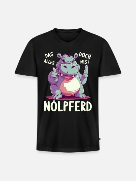 Hippo Hippo Complain Complainer Nölpferd - Men's Premium Organic T-shirt with V-neck - black