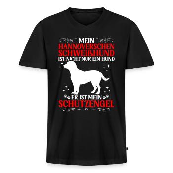 Hannoverscher Schweißhund ist nicht nur ein Hund - Männer Premium Bio T-Shirt mit V-Ausschnitt - Schwarz - Vorne - Nico (187cm)