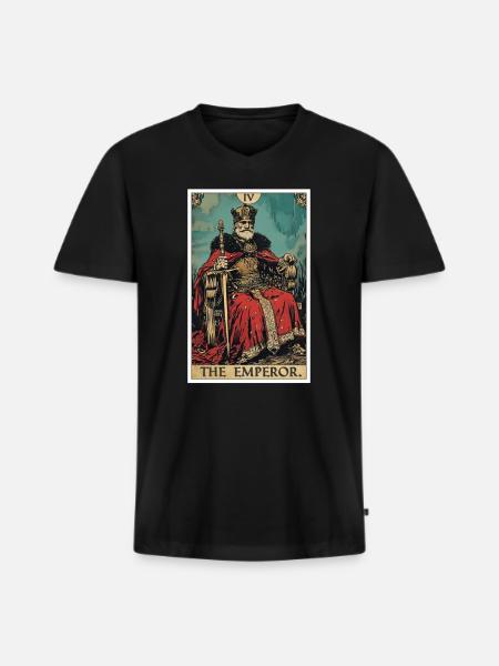Tarotkort Kejseren Herskeren - Premium økologisk T-shirt med V-hals til mænd - sort