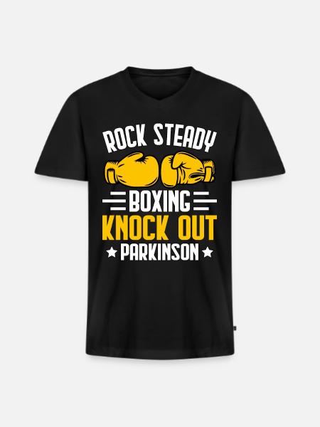 Rock stabil boksning slå ud Parkinson - Premium økologisk T-shirt med V-hals til mænd - sort