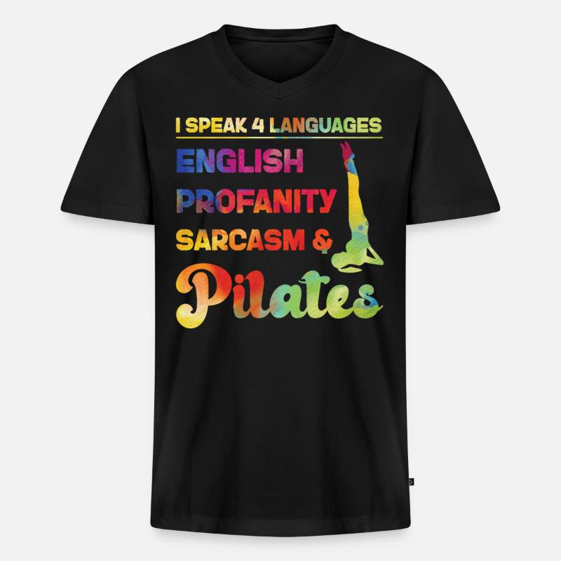 Pilates Instructor Teacher - Männer Premium Bio T-Shirt mit V-Ausschnitt - Schwarz