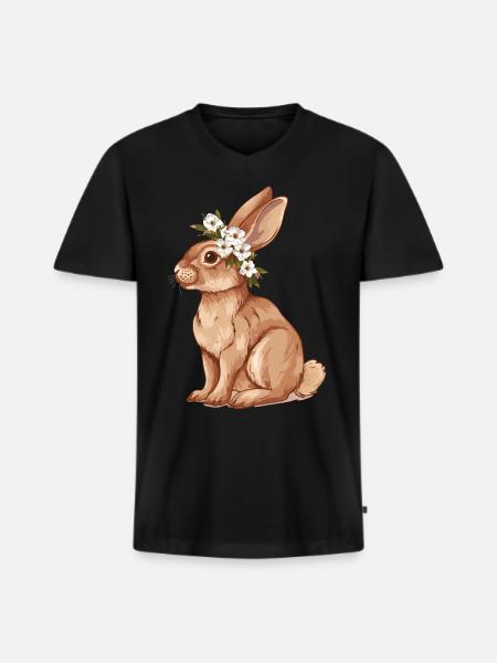 Easter Eostre Pagan Spring - Men's Premium Organic T-shirt with V-neck - black