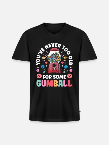 Funny chewing gum machine - Men's Premium Organic T-shirt with V-neck - black