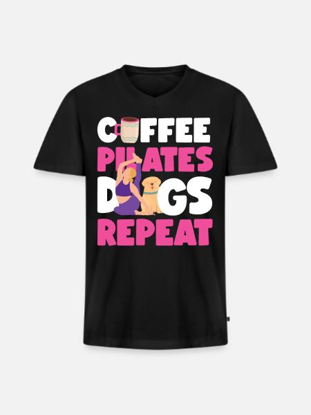 Pilates Instructor Teacher Coffee - Men's Premium Organic T-shirt with V-neck - black