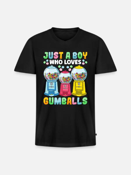 Funny chewing gum machine - Men's Premium Organic T-shirt with V-neck - black