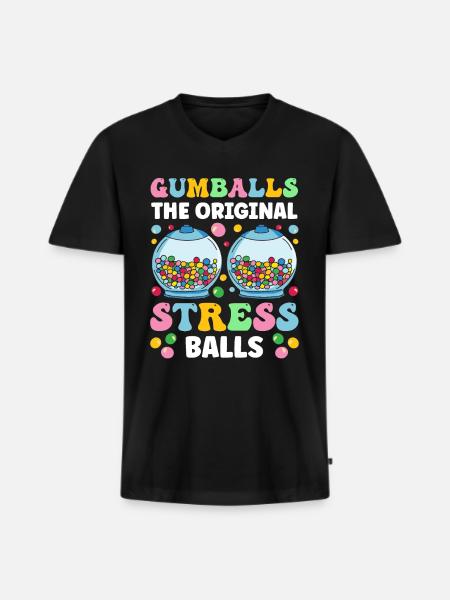 Funny chewing gum machine - Men's Premium Organic T-shirt with V-neck - black