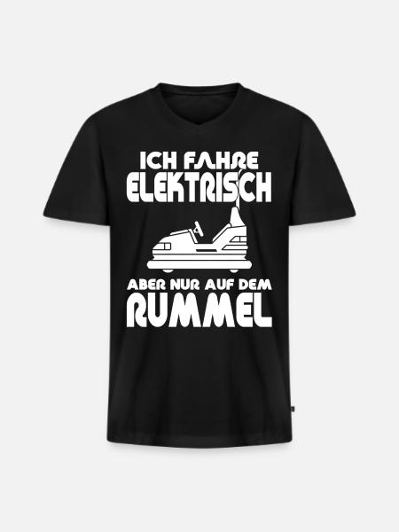 "Ich fahre Elektrisch" Autoscooter - Männer Premium Bio T-Shirt mit V-Ausschnitt - Schwarz