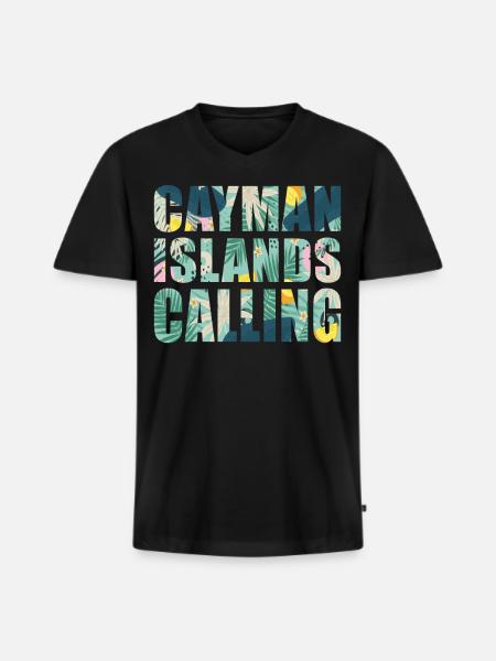 Cayman Islands Souvenir Vacation - Men's Premium Organic T-shirt with V-neck - black