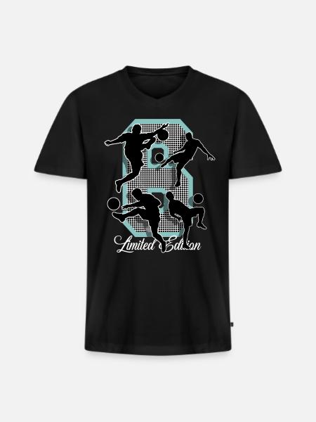6th Birthday Football - Men's Premium Organic T-shirt with V-neck - black