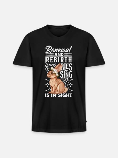 Easter Eostre Pagan Spring - Men's Premium Organic T-shirt with V-neck - black