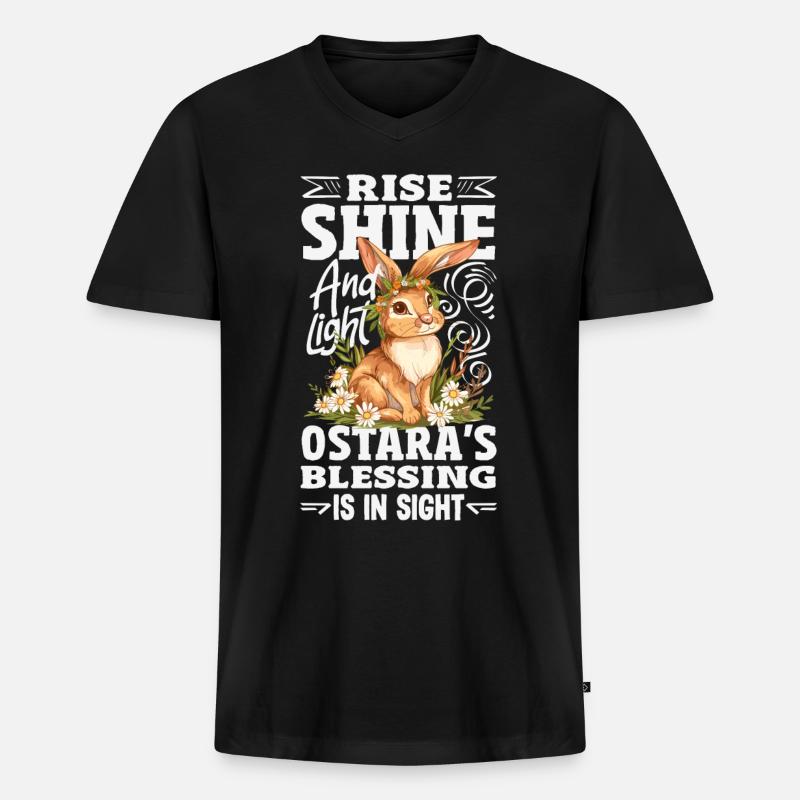 Easter Eostre Pagan Spring - Men's Premium Organic T-shirt with V-neck - black