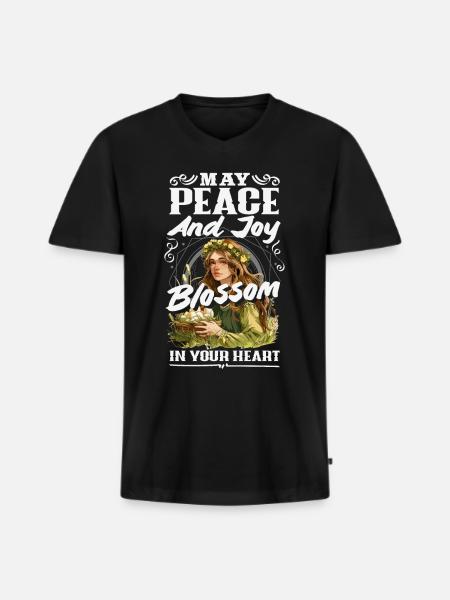 Easter Eostre Pagan Spring - Men's Premium Organic T-shirt with V-neck - black