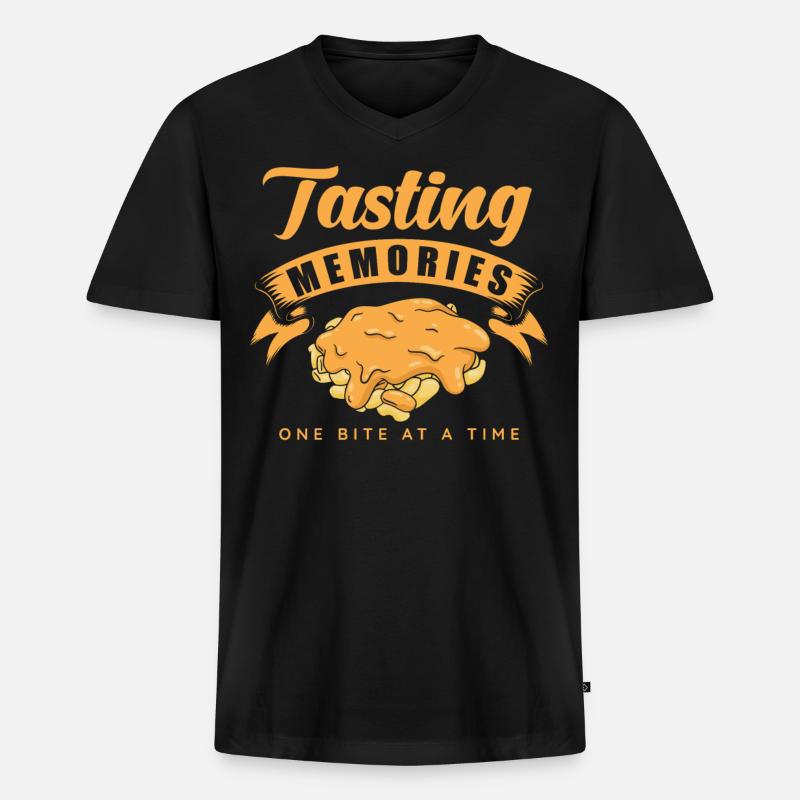 Mac And Cheese Kindheitserinnerungen - Männer Premium Bio T-Shirt mit V-Ausschnitt - Schwarz