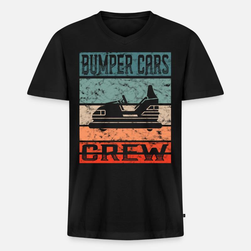 Freizeitpark Kirmes Rummel Autoscooter - Männer Premium Bio T-Shirt mit V-Ausschnitt - Schwarz