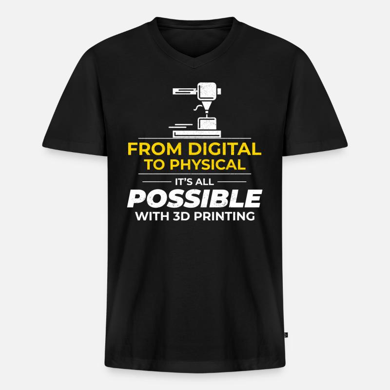 3D Printer 3D Printing - Men's Premium Organic T-shirt with V-neck - black