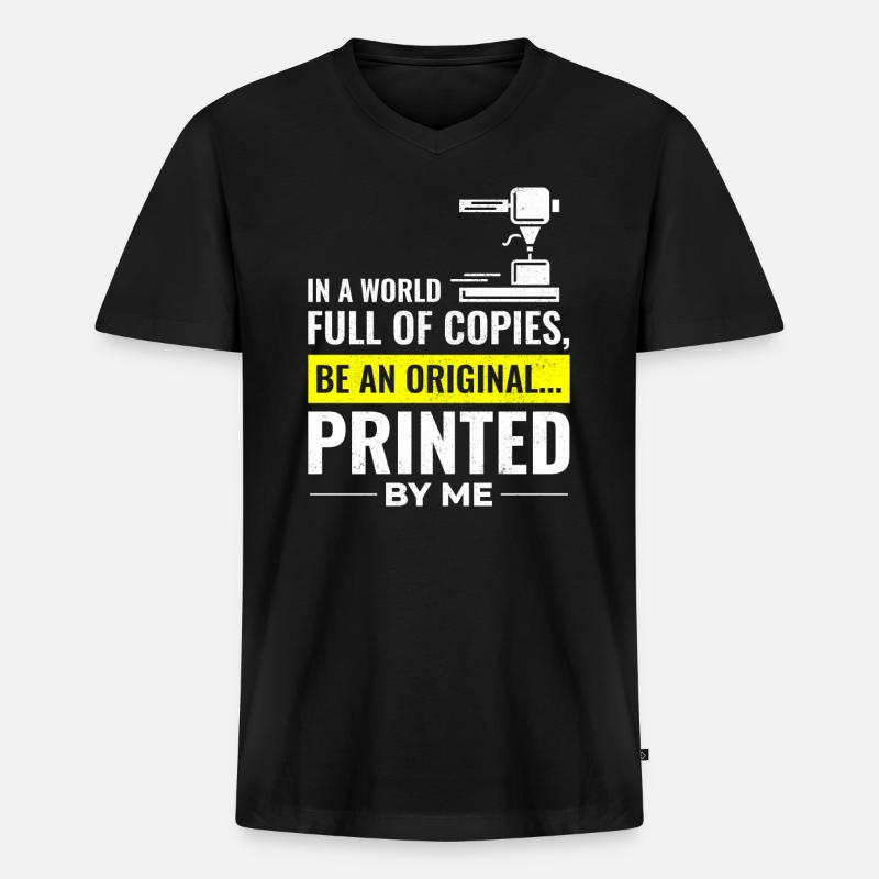 3D Printer 3D Printing - Men's Premium Organic T-shirt with V-neck - black
