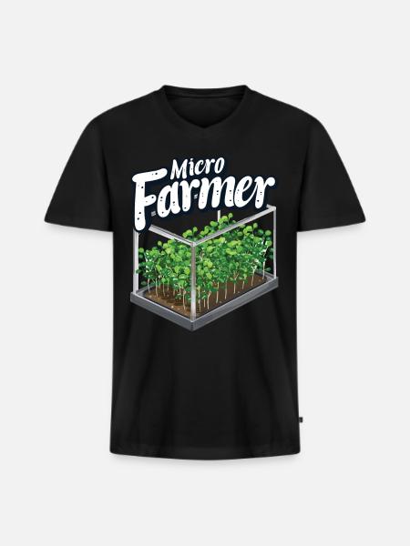 Jardinage de l’agriculture micro-verte - T-shirt encolure en V Premium bio Homme - noir