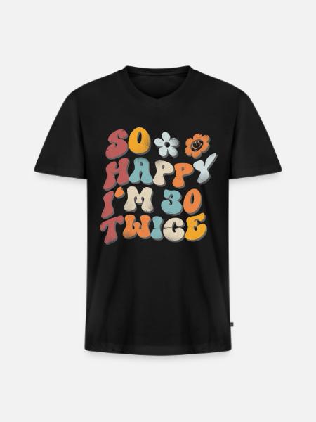 60th Birthday Funny Saying - Men's Premium Organic T-shirt with V-neck - black