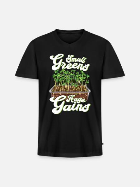 Microgreen Agriculture Gartenarbeit - Männer Premium Bio T-Shirt mit V-Ausschnitt - Schwarz