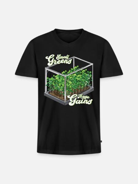 Microgreen Agriculture Gartenarbeit - Männer Premium Bio T-Shirt mit V-Ausschnitt - Schwarz