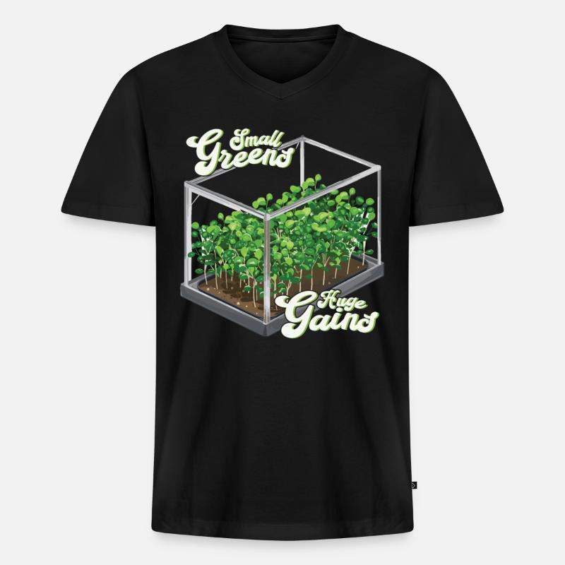Microgreen Agriculture Gartenarbeit - Männer Premium Bio T-Shirt mit V-Ausschnitt - Schwarz