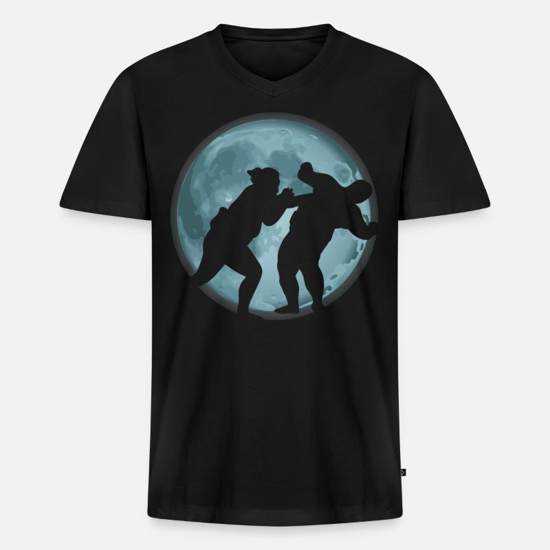 Sumo - Männer Premium Bio T-Shirt mit V-Ausschnitt - Schwarz