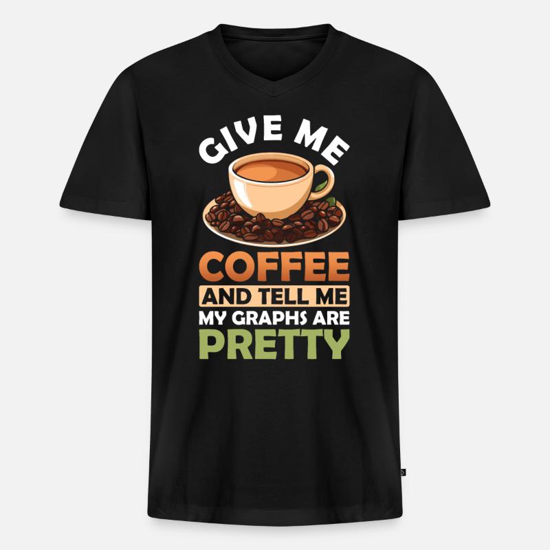 Statistiker Graphen Datenanalyst Techniker - Männer Premium Bio T-Shirt mit V-Ausschnitt - Schwarz